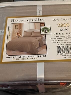 Bamboo Organic Allure King Sheet Set - Taupe